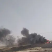 واژگونی و آتش‌سوزی خودرو در محور گناوه-دشتستان با یک فوتی