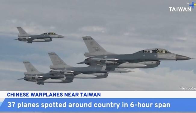 تحرکات جنگنده‌ها و کشتی‌های نظامی چین اطراف تایوان