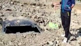 ویدئو/ دفن شدن خودرو در جاده چالوس