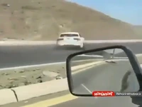 پرت شدن راننده بعد از واژگونی خودرو