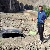 ویدئو/ دفن شدن خودرو در جاده چالوس