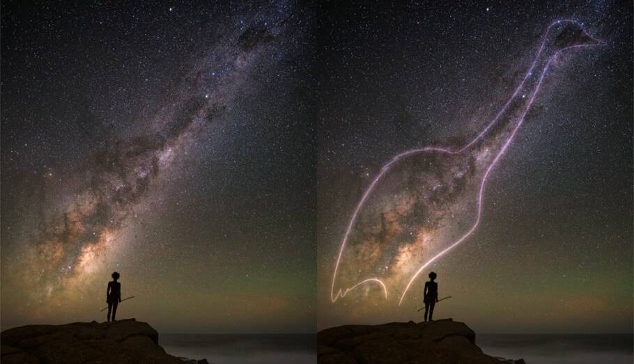 تصویر روز ناسا؛ راه شیری و شترمرغ آمریکایی