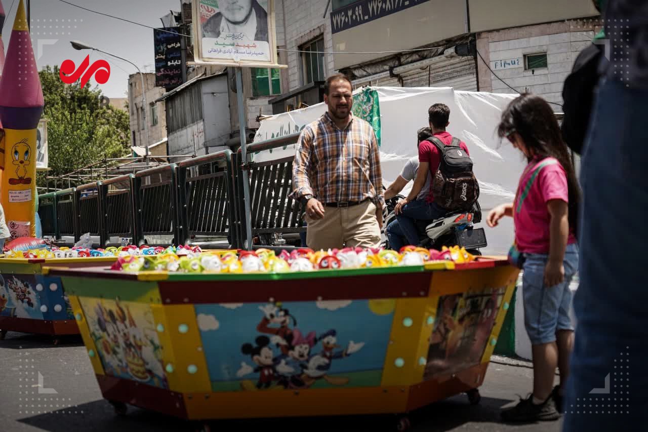 بازی کودکان در شهربازی مهمانی ۱۰ کیلومتری غدیر