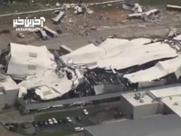 گردباد، ساختمان کارخانه داروسازی فایزر آمریکا را ویران کرد