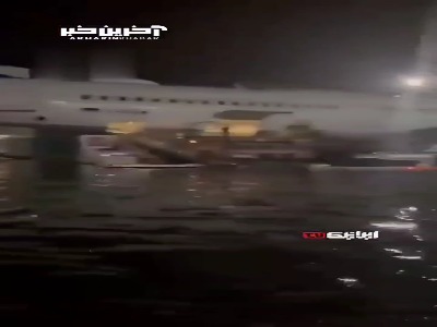 وضعیت فرودگاه فرانکفورت پس از بارش باران و جاری شدن سیل