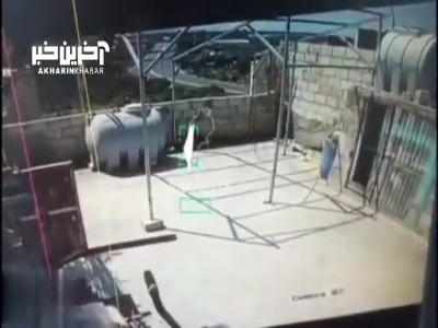لحظه اصابت راکت به یک خانه در اردوگاه پناهندگان فلسطینی