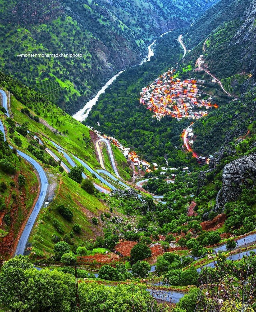 نمایی از روستای زیبای «اورامان تخت» در کردستان