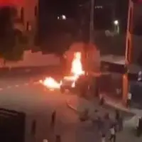 خودروی نظامیان صهیونیست در نابلس به آتش کشیده شد