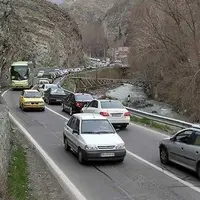 ترافیک پرحجم در جاده کرج - چالوس