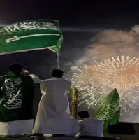 پخش کردن بادکنک در هوا به مناسبت روز ملی عربستان