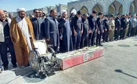 پیکر شهید جانباز ۷۰ درصدی در مشهد تشییع شد