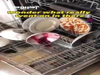 ویدئویی از داخل ماشین ظرفشویی هنگام شستن