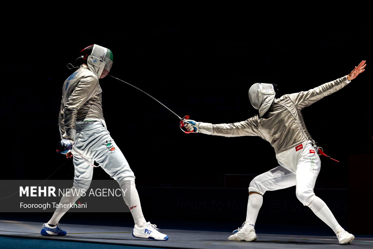 تصاویری از بازی‌های آسیایی هانگژو ۲۰۲۳ در رشته شمشیر بازی