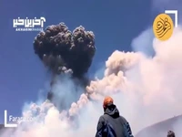 تماشای فوران آتشفشان اتنا از نزدیک‌ترین فاصله