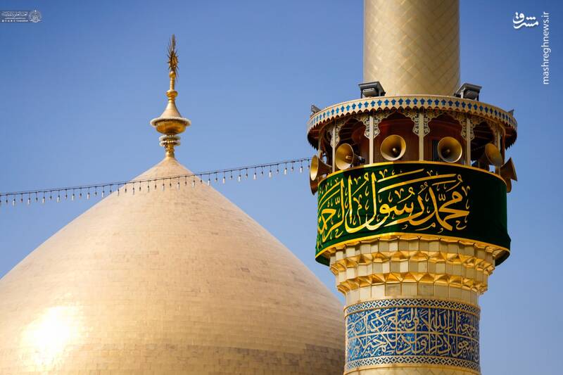 عکس/ نصب کتیبه‌های ولادت پیامبر در حرم علوی