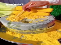 کیک ذرت خیابانی با آسیاب سنگی از تولید به مصرف  در چین