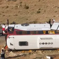 واژگونی اتوبوس در محور تهران به همدان با ۲۸ مصدوم