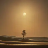 تصویر روز ناسا؛ خورشیدگرفتگی در بیابان