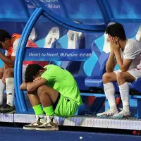 عکس/ واکنش عنایتی و بازیکنان تیم امید به حذف از آسیا