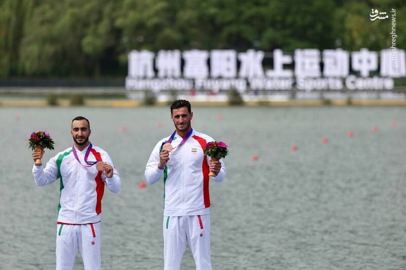 عکس/ مدال برنز در قایقرانی کایاک دونفره مردان برای ایران
