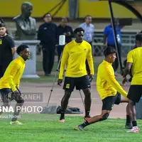 تصویری از تمرین الاتحاد با حضور تندیس شهید قاسم سلیمانی