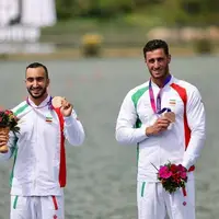 عکس/ مدال برنز در قایقرانی کایاک دونفره مردان برای ایران
