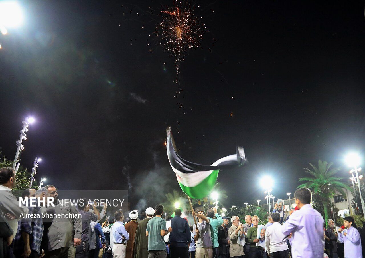 جشن مردمی پیروزی «طوفان الاقصی» در رشت  