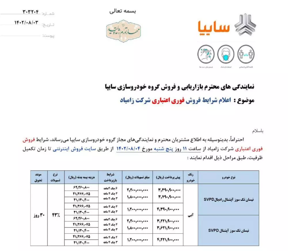 شرایط پیش فروش وانت نیسان زامیاد