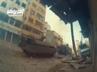 لحظه انفجار نفربر زرهی اسرائیل توسط رزمنده حماس