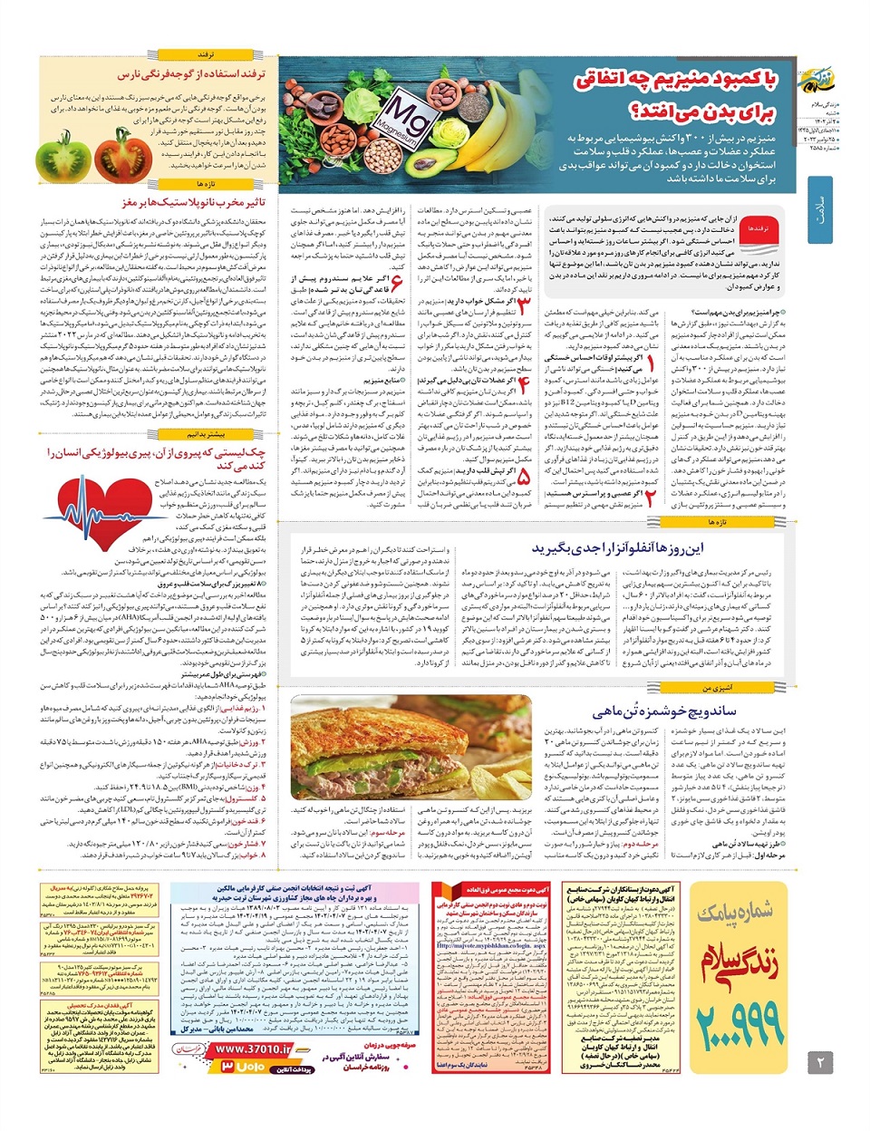 ویژه نامه زندگی سلام