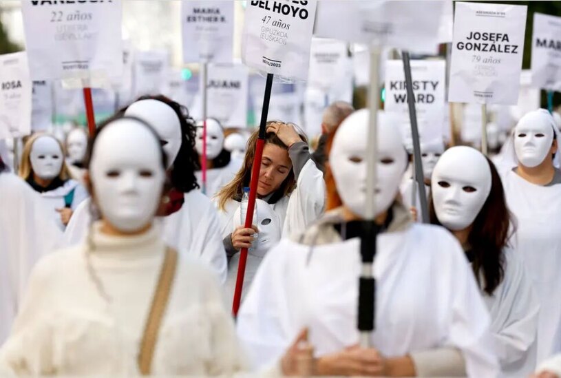 راهپیمایی روز جهانی منع خشونت علیه زنان در اسپانیا