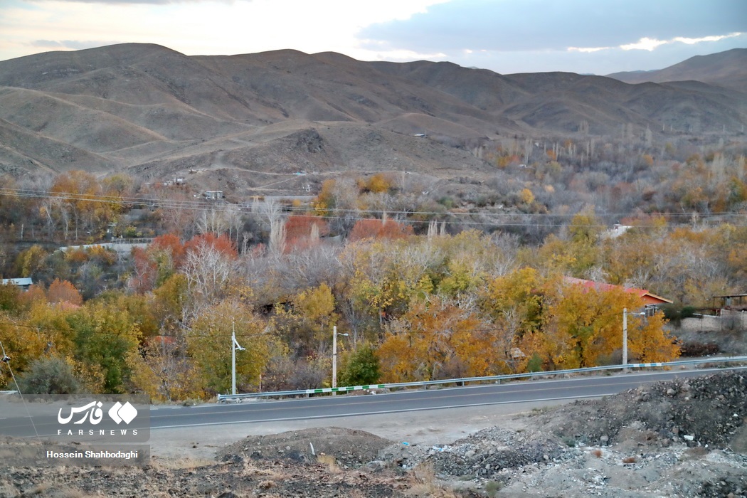 طبیعت پاییزی روستایی در قم