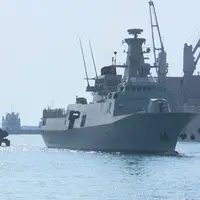 پهلوگیری ناوگروه عمان در منطقه یکم نیروی دریایی ارتش در بندرعباس