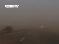 گرد و خاک شدید در جاده سرخس-مشهد