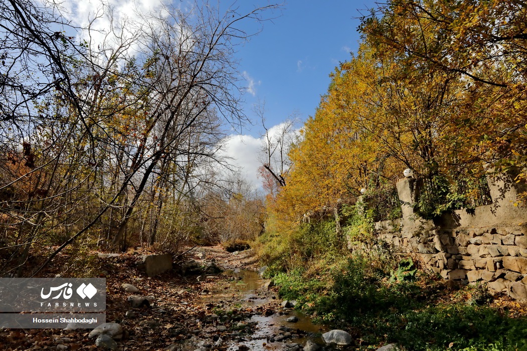 طبیعت پاییزی روستایی در قم