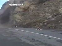 لحظه ریزش کوه در منطقه شامیلسکی داغستان 
