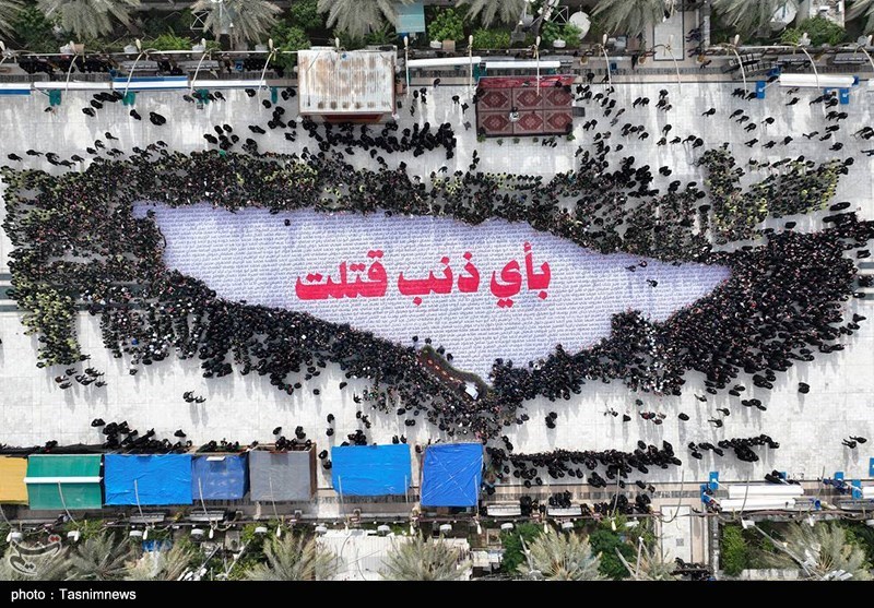 عکس/ تجمع کودکان عراقی در بین‌ الحرمین در حمایت از مردم فلسطین