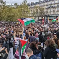 حمایت بی‌سابقه از مردم فلسطین در میدان سوربن پاریس