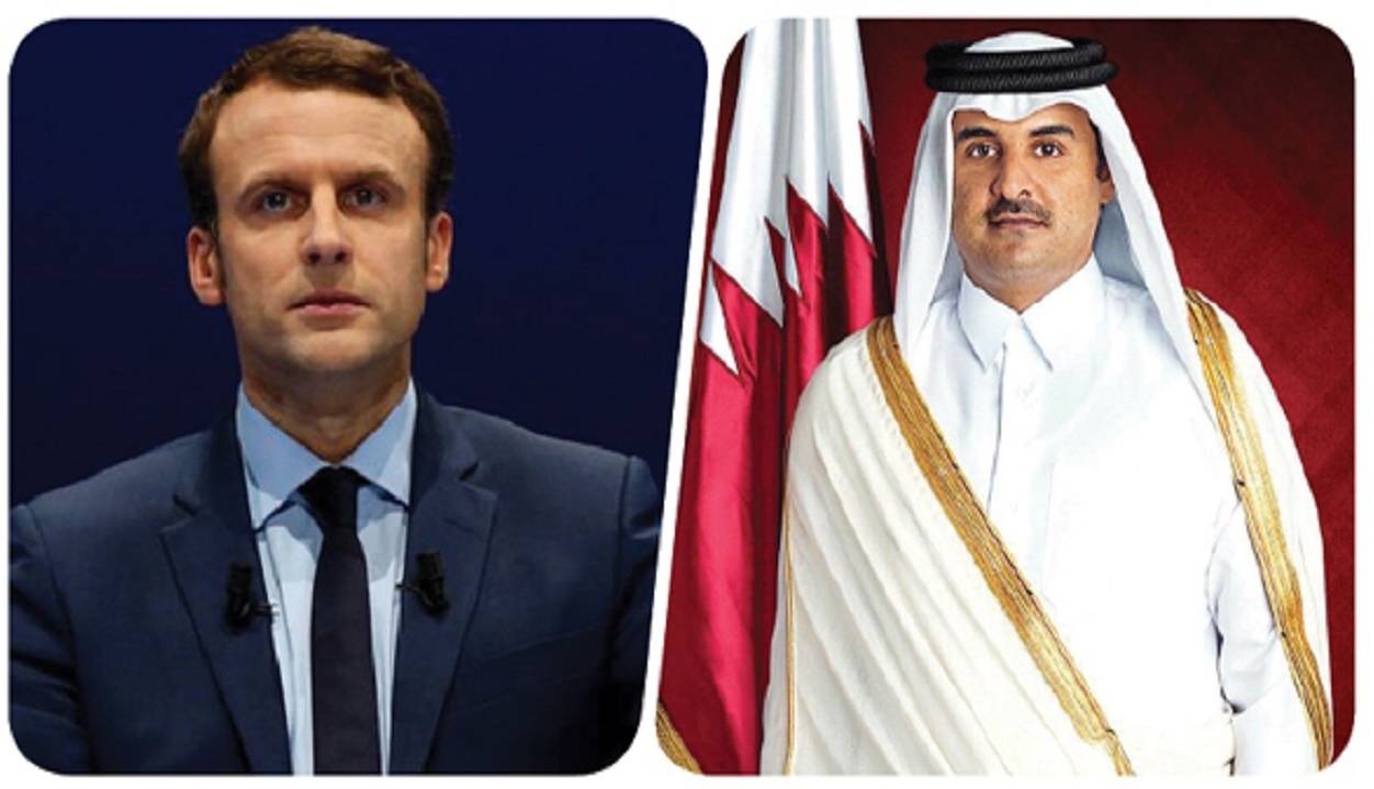 امیر قطر خطاب به مکرون: آرامش در غزه باید برقرار شود
