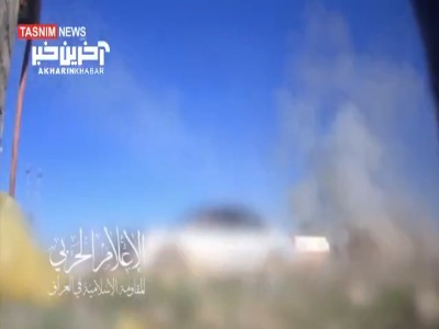 تصاویر حمله مقاومت عراق به پایگاه آمریکا در سوریه