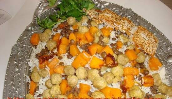 روش طبخ پلوی کدو حلوایی