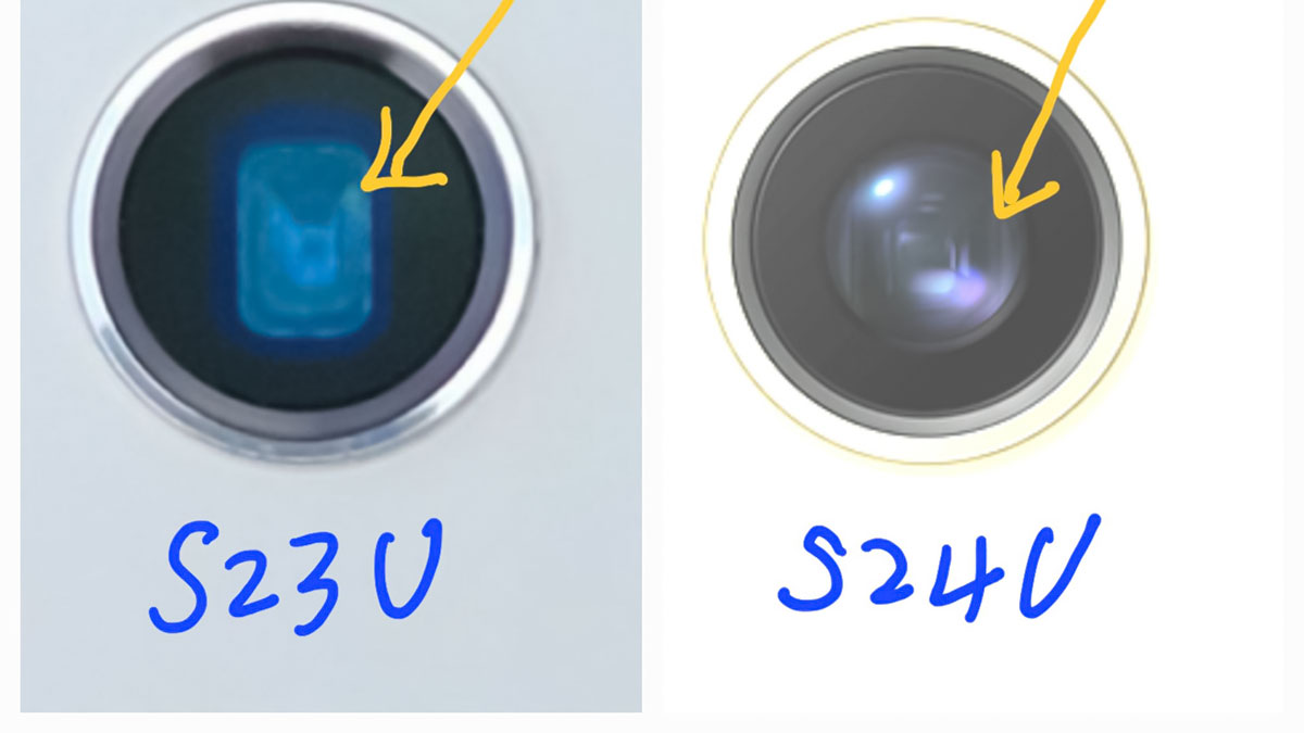 تفاوت طراحی دوربین پریسکوپی گلکسی S24 اولترا با S23 اولترا را ببینید