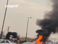 آتش سوزی کپسول گاز پژو ۲۰۶ در تهران