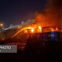 آتش‌سوزی کارخانه رنگ در شهرک شهید سلیمی آذرشهر