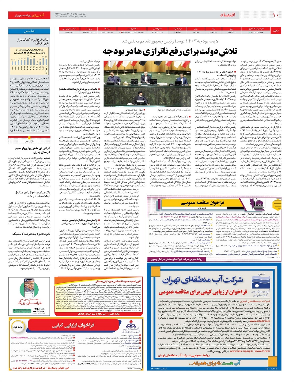 روزنامه خراسان/ بودجه در دوراهی رکود و تورم