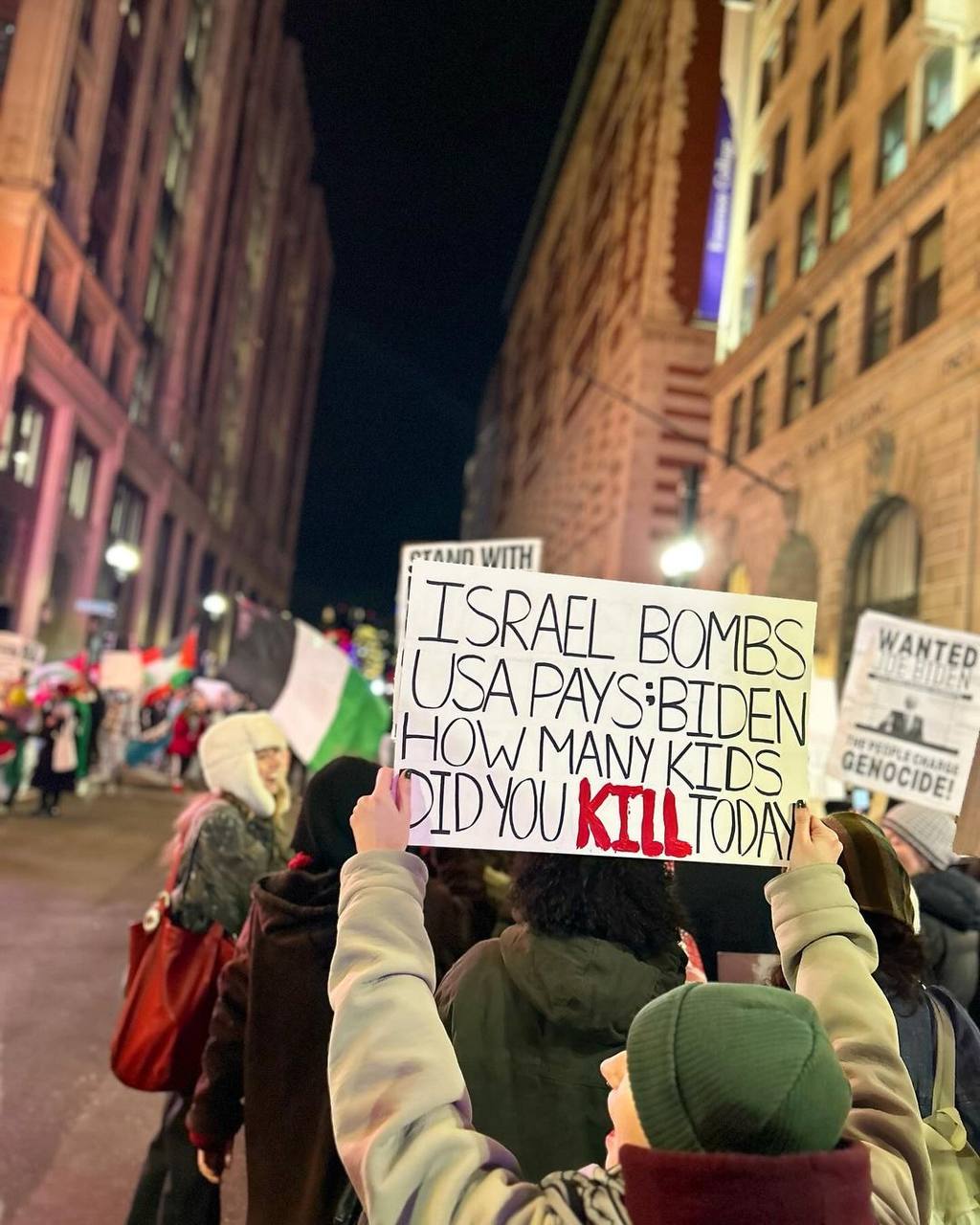 تجمع حمایتی مردم بوستون آمریکا از فلسطین 