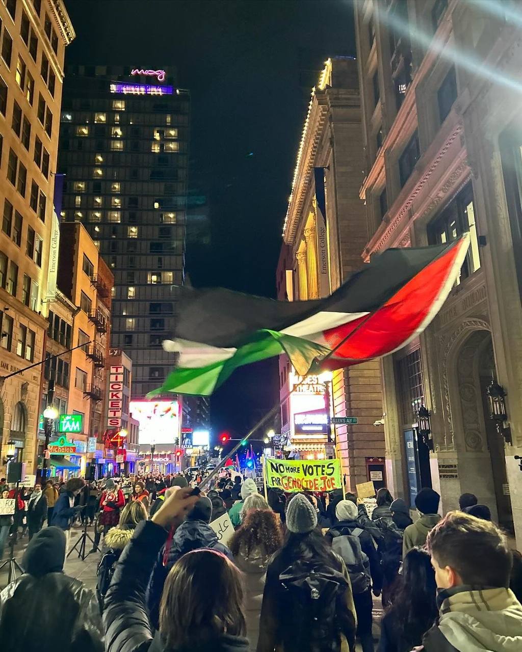 تجمع حمایتی مردم بوستون آمریکا از فلسطین 