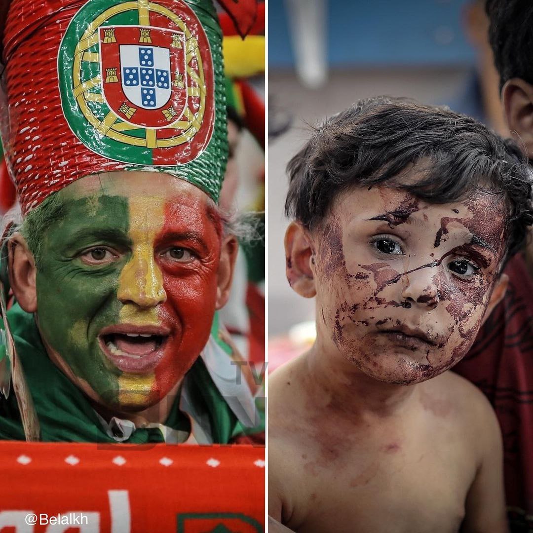 عکس/ مشابهت صحنه هایی از جام‌جهانی قطر با این روزهای غزه!
