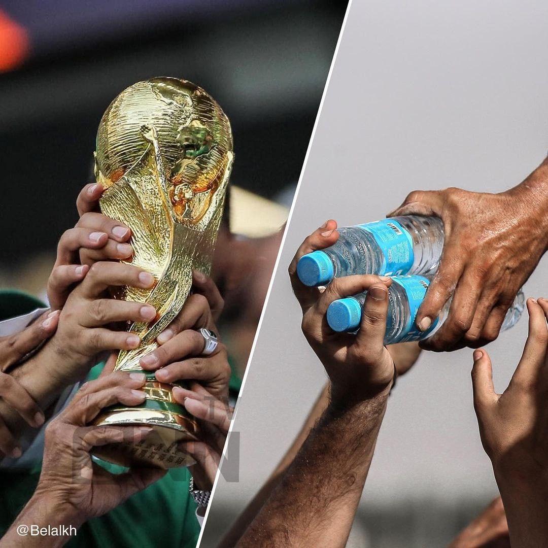 عکس/ مشابهت صحنه هایی از جام‌جهانی قطر با این روزهای غزه!