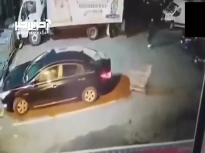 شگرد خیره کننده سرقت از یک خودرو در جلو فروشگاه